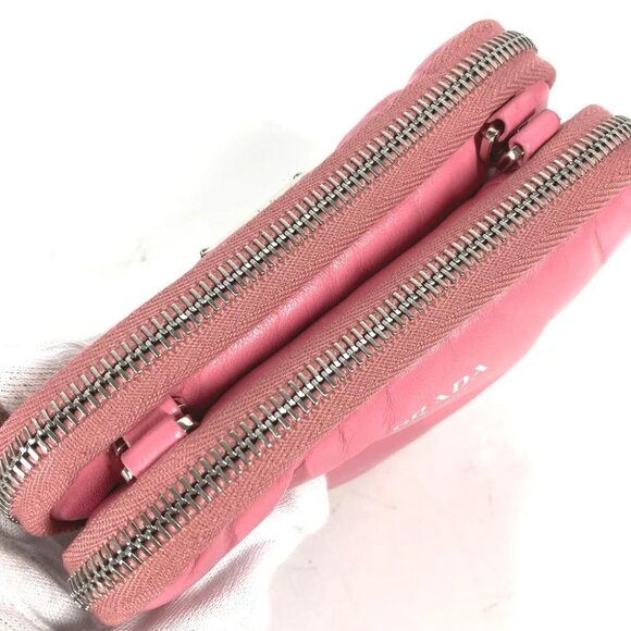 PRADA Chain Double Triangle Logo Plate Crossbody 3WAY Pochette Shoulder Bag - Picture 12 of 13